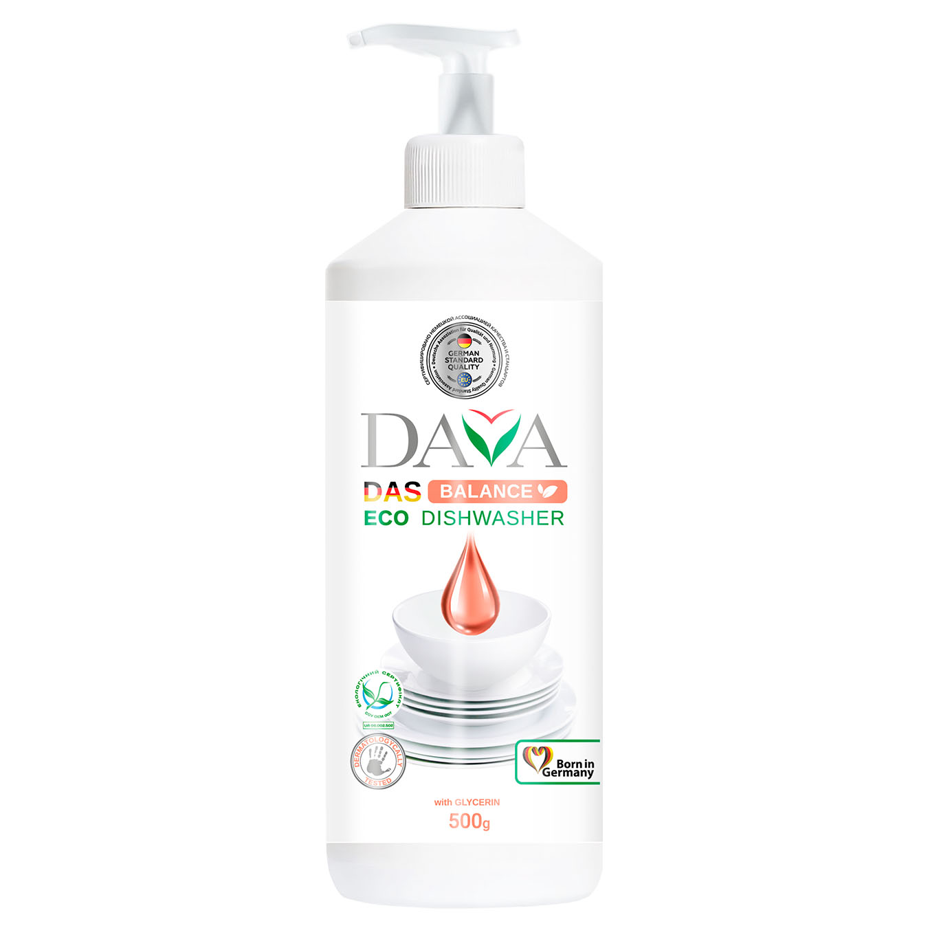 Dishwashing detergent Dava Balance ecological with glycerin 500 ml