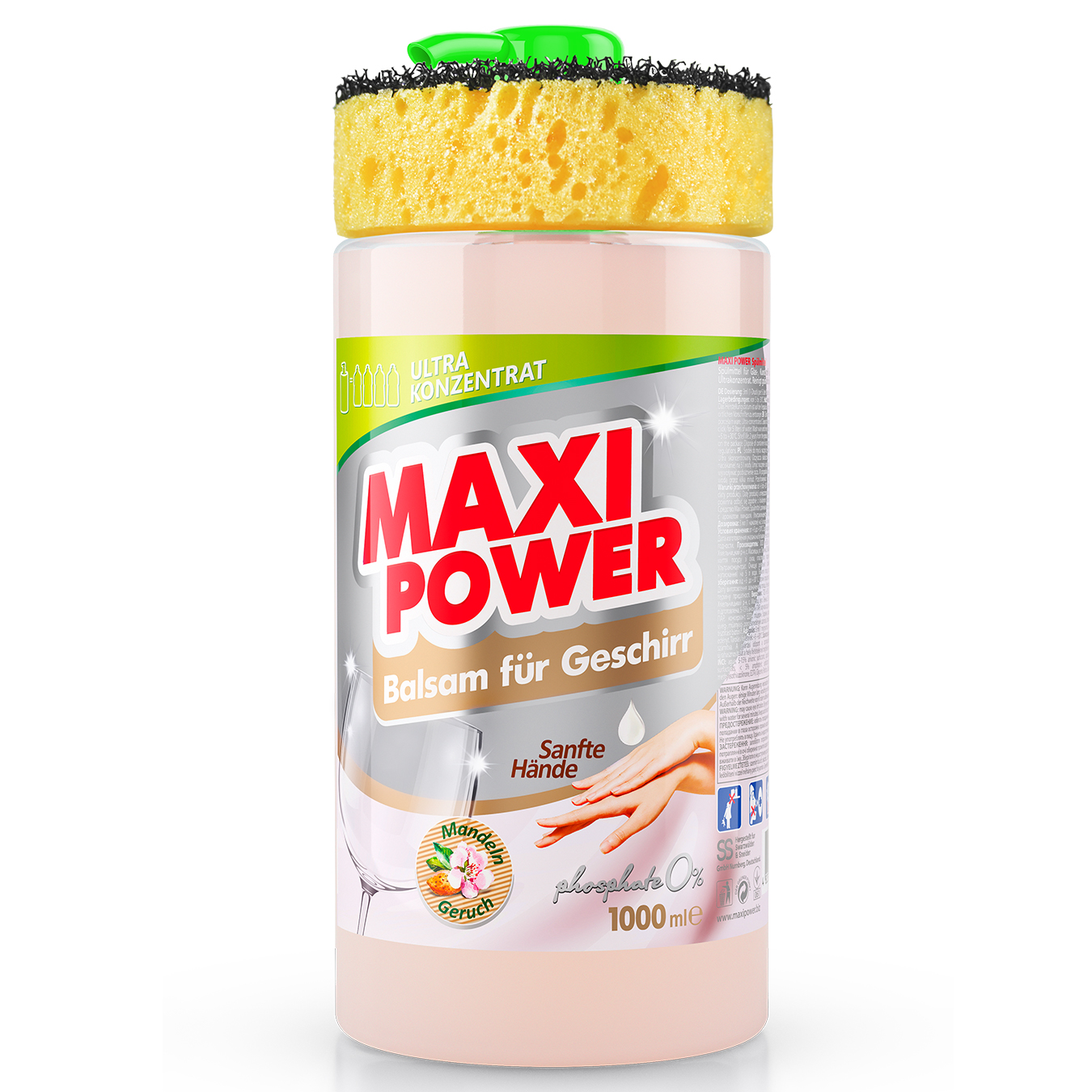 Dishwashing detergent MAXI POWER Almond 1l