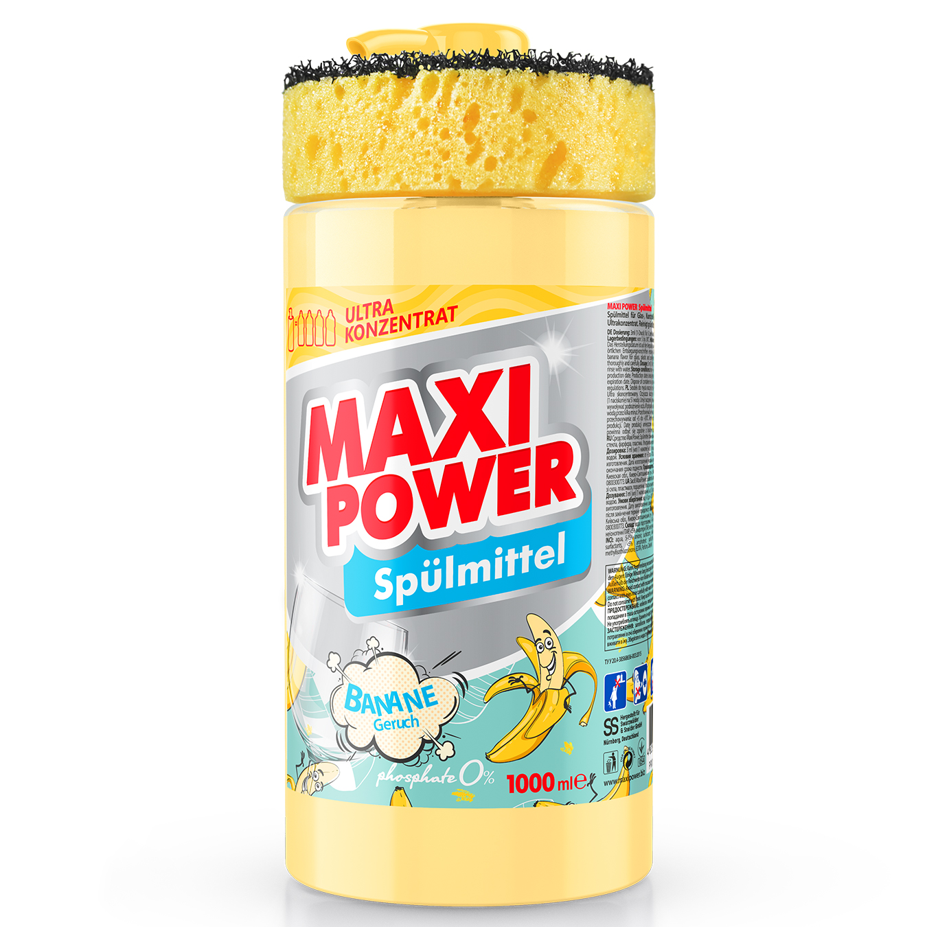 Засіб для миття посуду MAXI POWER Банан 1л