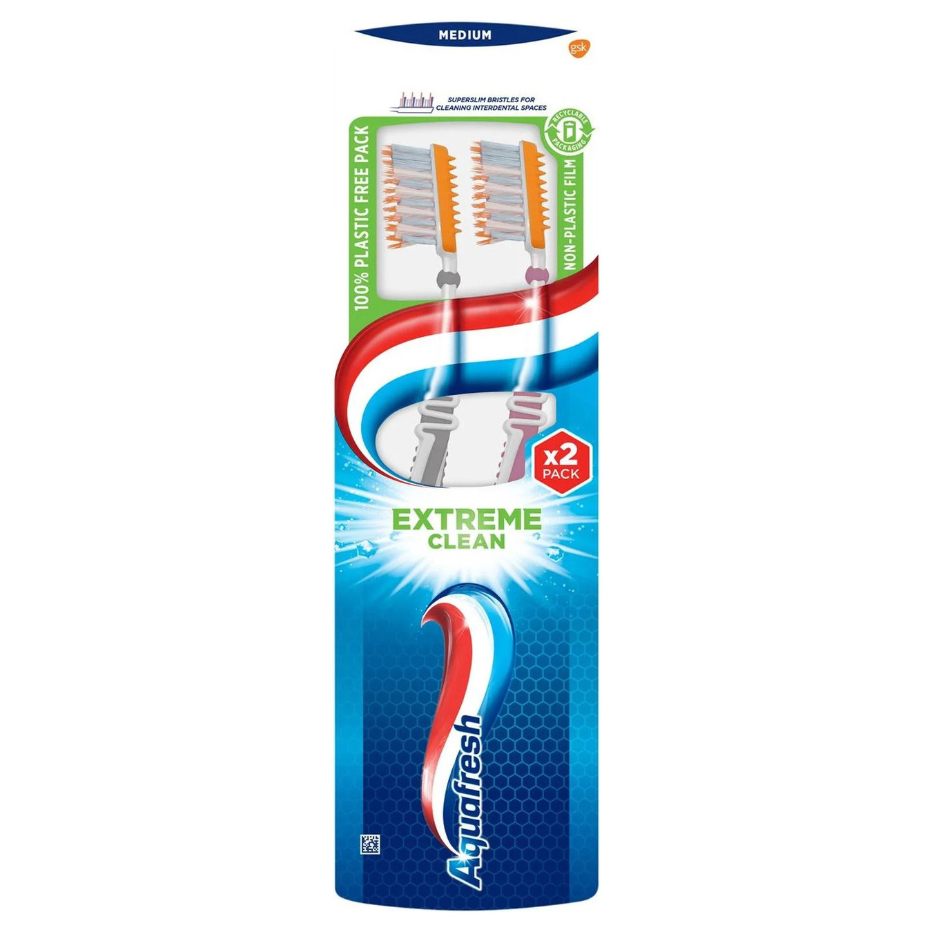 Зубная щетка Aquafresh Extreme Clean Medium 1+1
