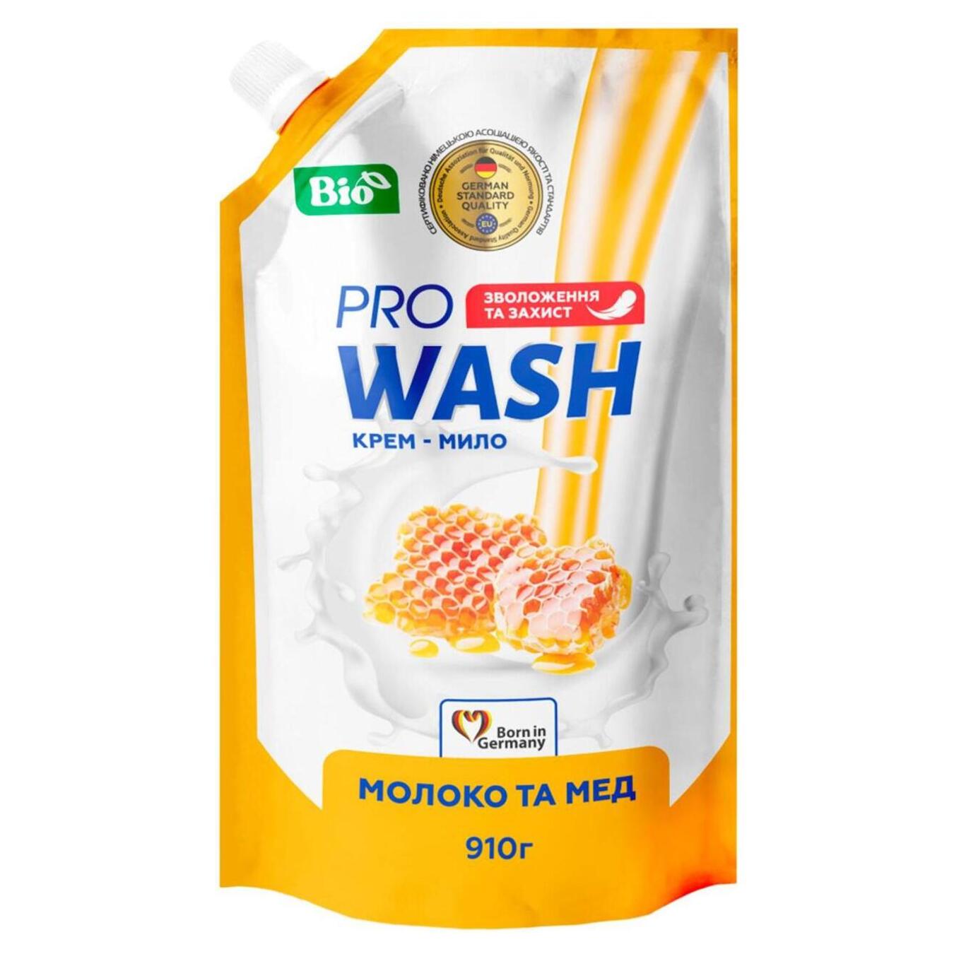 Liquid cream-soap PRO WASH Milk and honey double pack 910g