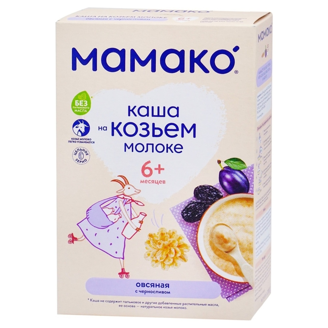 Каша Мamako вівсяна на козиному молоці з чорносливом для дітей з 6 місяців 200г
