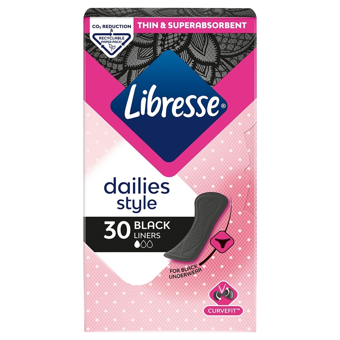 Прокладки Libresse Daily Fresh Normal Black гігієнічні 30шт