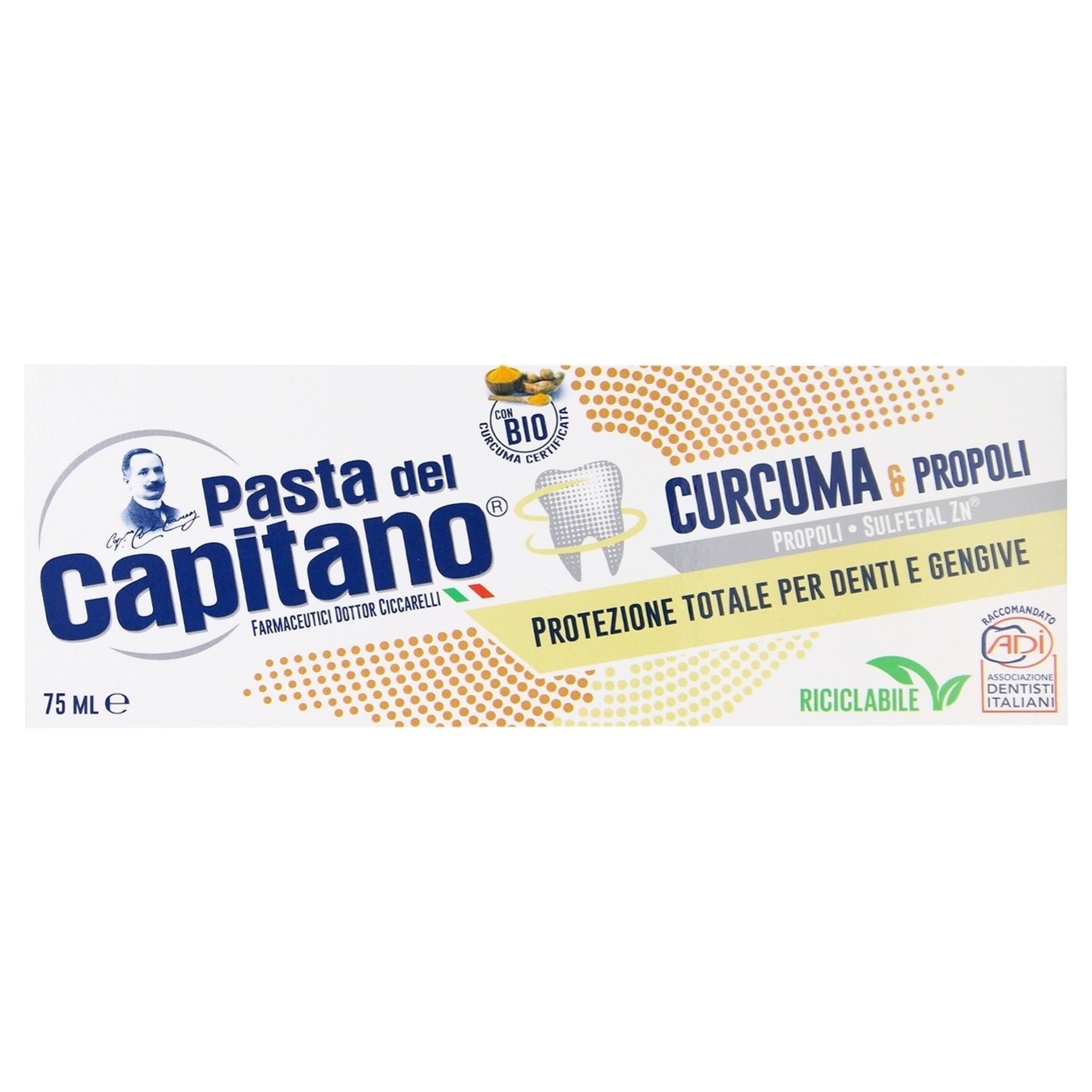 Зубна паста Pasta del Capitano Turmeric Propolis з куркумою та прополісом 75мл