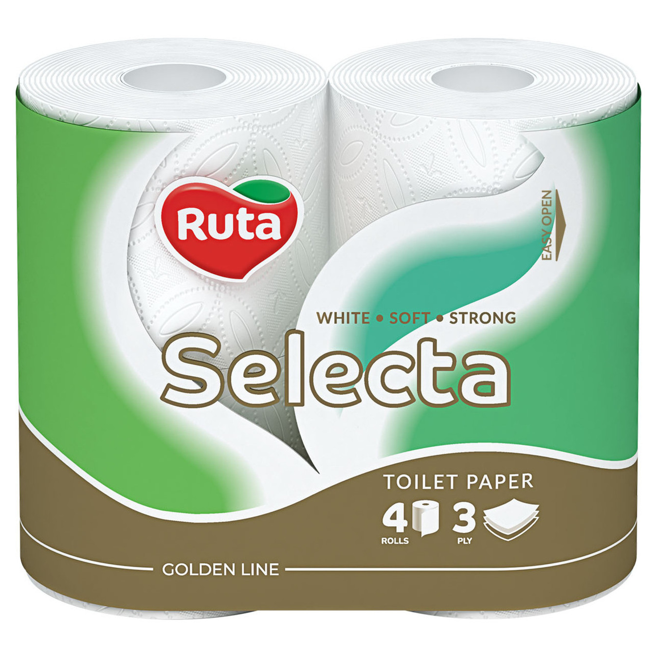 Туалетний папір Ruta Selecta тришаровий білий 4шт