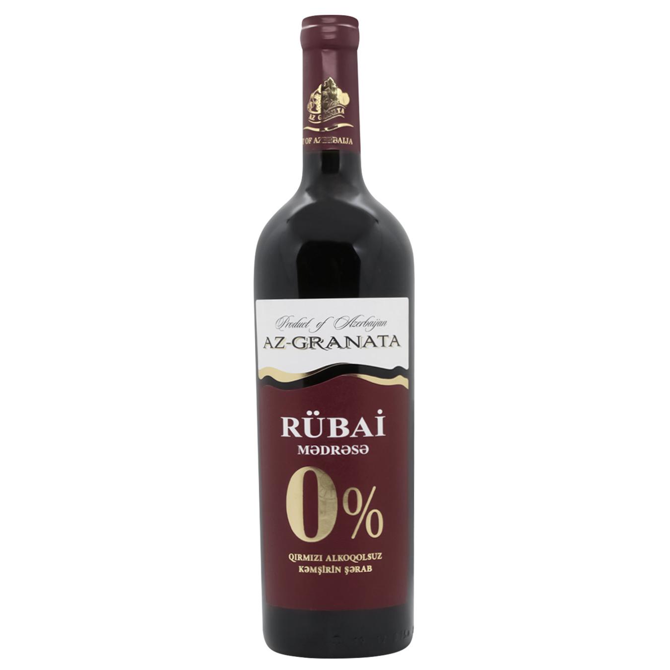 Вино AZ-Granata Rubai Medrese червоне напівсолодке 0% 0,75л