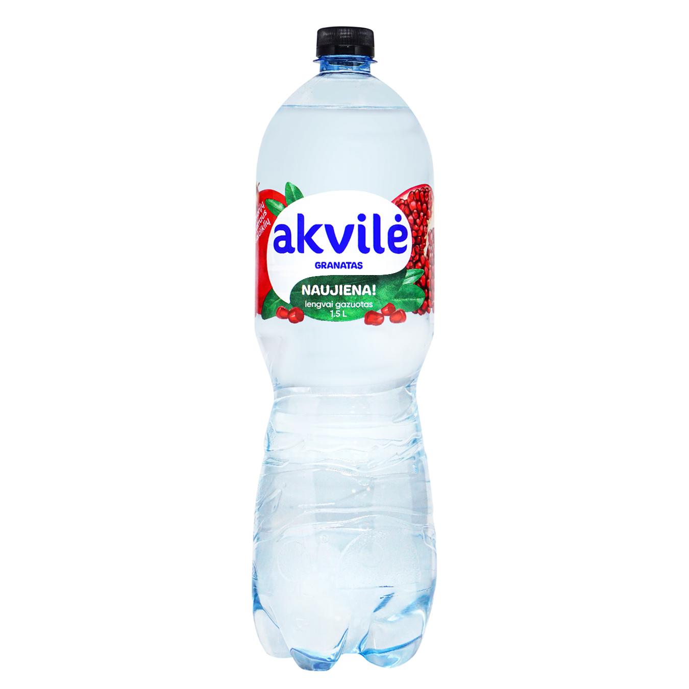Вода мінеральна слабогазована Akvilė гранат 1,5л пластикова пляшка