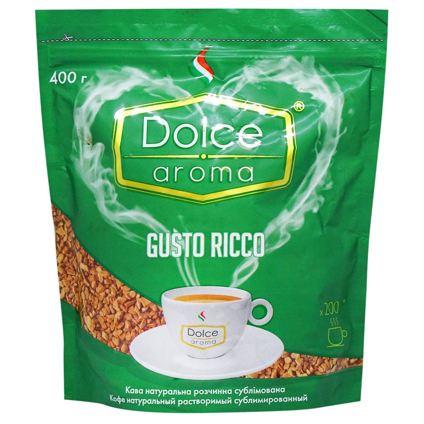 Кава Dolce Aroma Gusto Ricco натуральна розчинна сублімована 400г