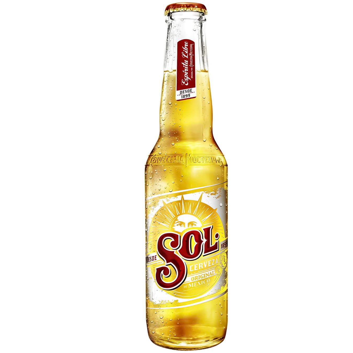 Пиво світле Sol 4,5% 0,33л скло