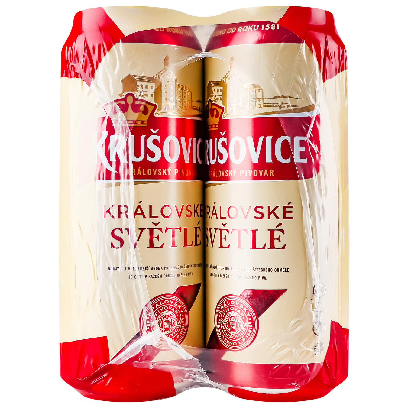 Пиво світле Krusovice Kralovske 4,2% 4*0,5л 4