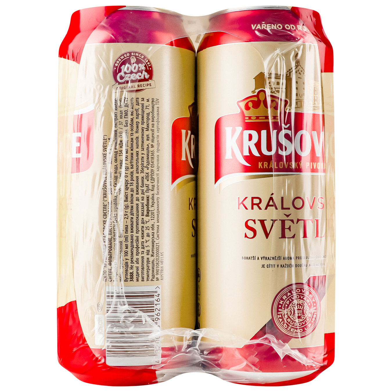 Light beer Krusovice Kralovske 4.2% 4*0.5 l 5