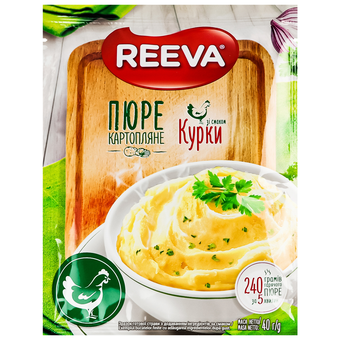 Reeva chicken-flavored mashed potatoes, pack of 40g