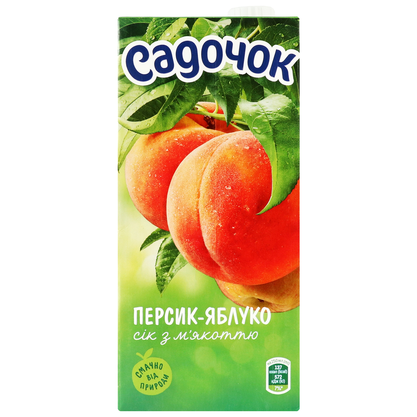 Juice Sadochok peach-apple tetra-pack 0.95 l