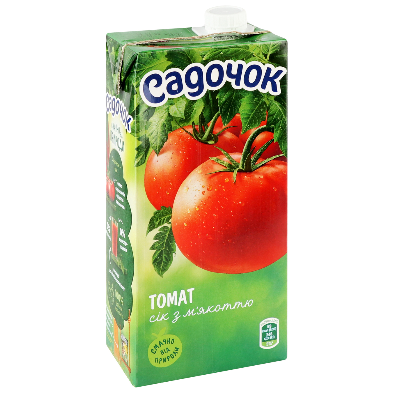 Juice Sadochok tomato with pulp tetra-pack 0.95 l 5