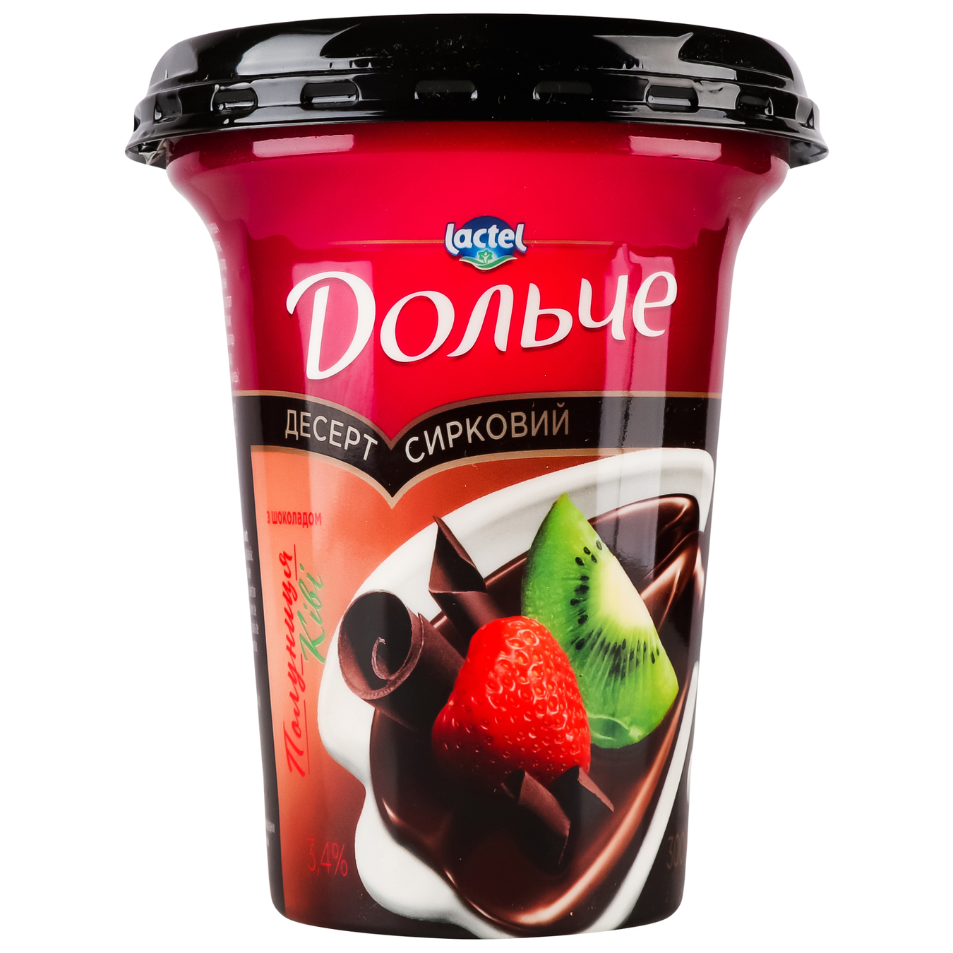 Cheese dessert Dolce with fillings strawberry-kiwi and chocolate 3.4% 300g
