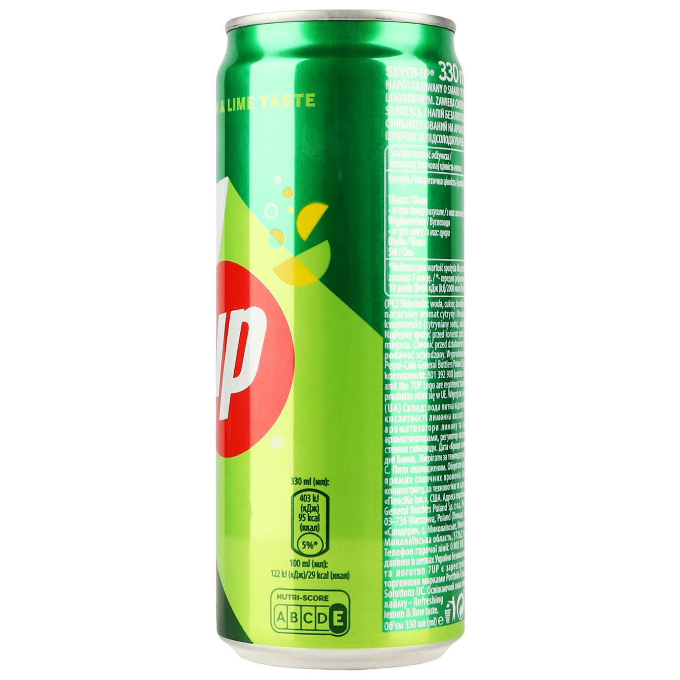 7Up Non-alcoholic highly carbonated drink with lemon and lime flavor 0,33l 5