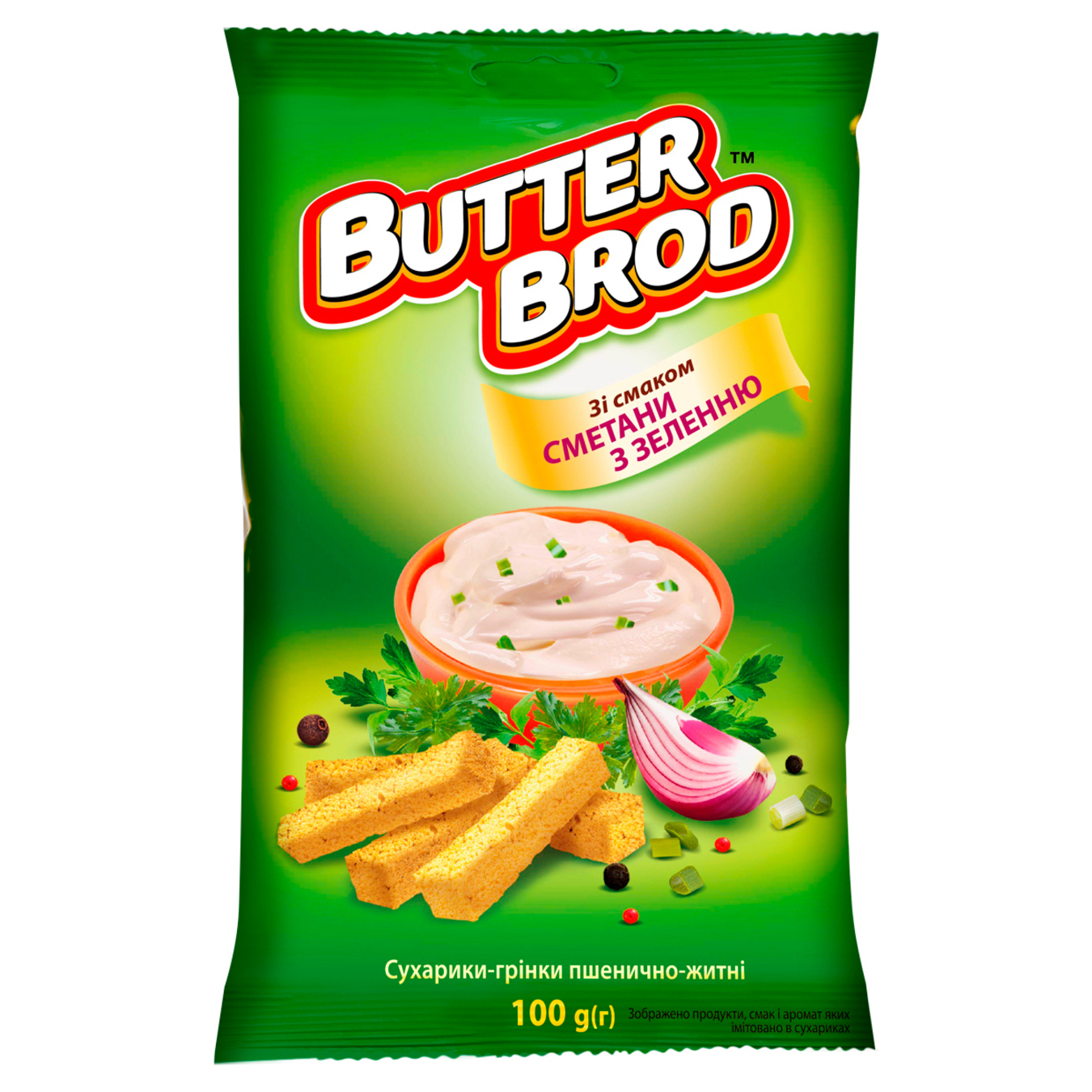 Wheat crackers Butterbrod sour cream + greens 100g