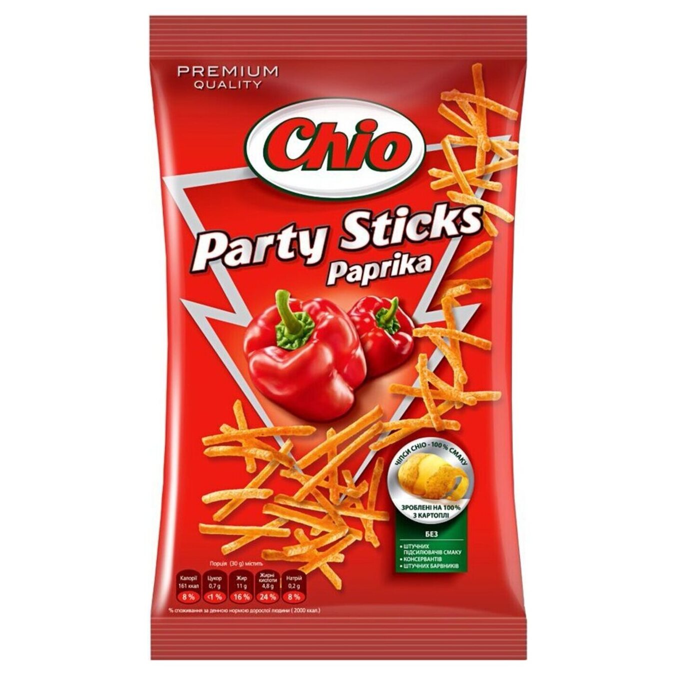 Чіпси картопляні Chio Party Sticks зі смаком паприки соломкою 70г