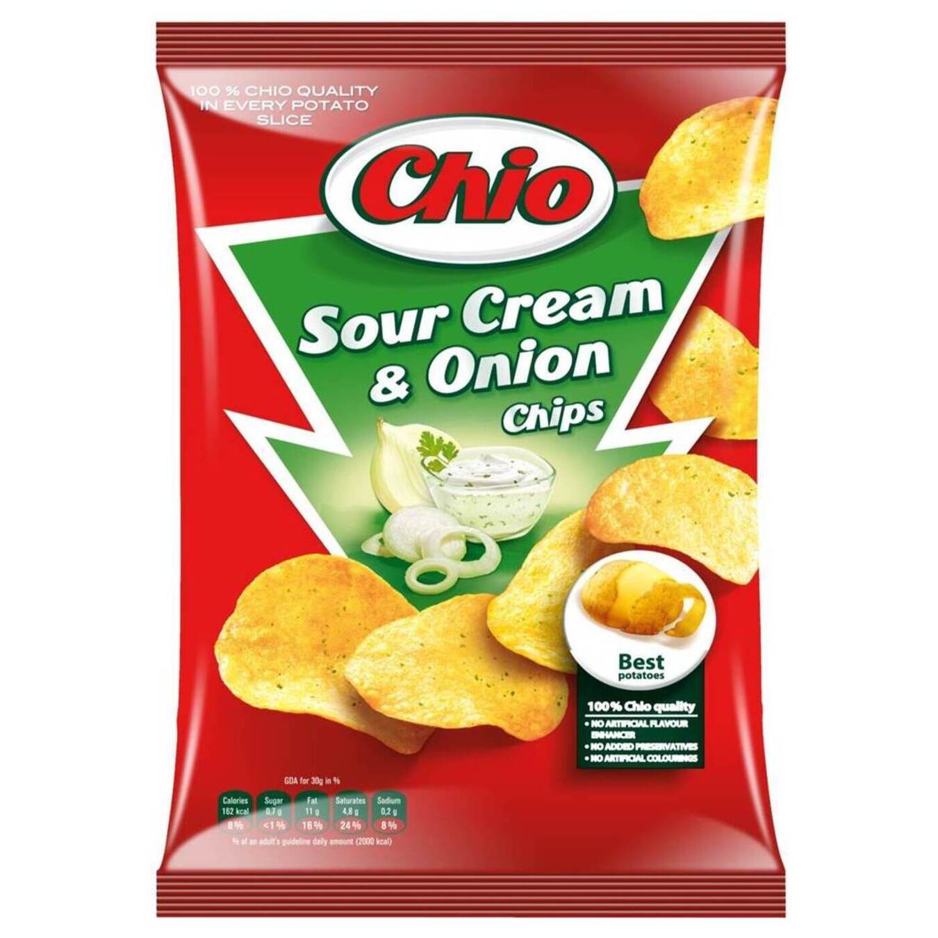 Чіпси картопляні Chio Chips зі смаком цибулі та сметани 150г