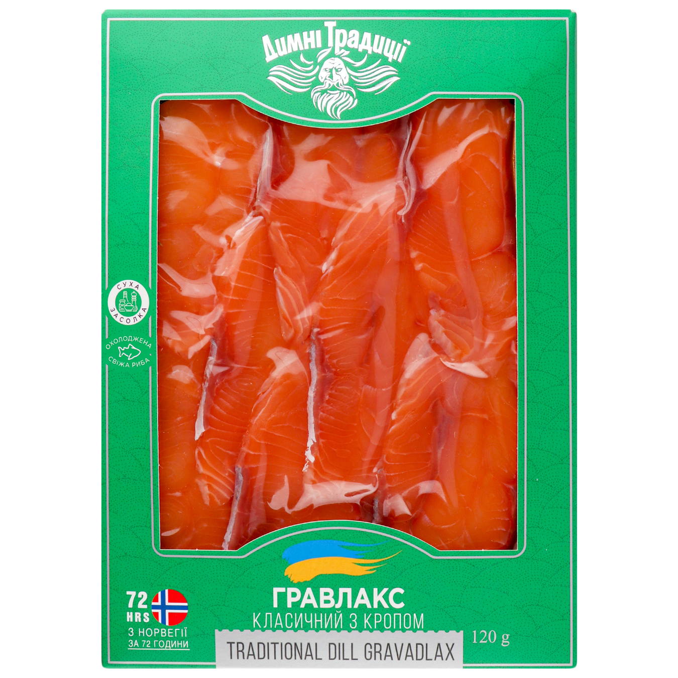 Gravlax Smoked traditions from salmon with chopped dill 120g