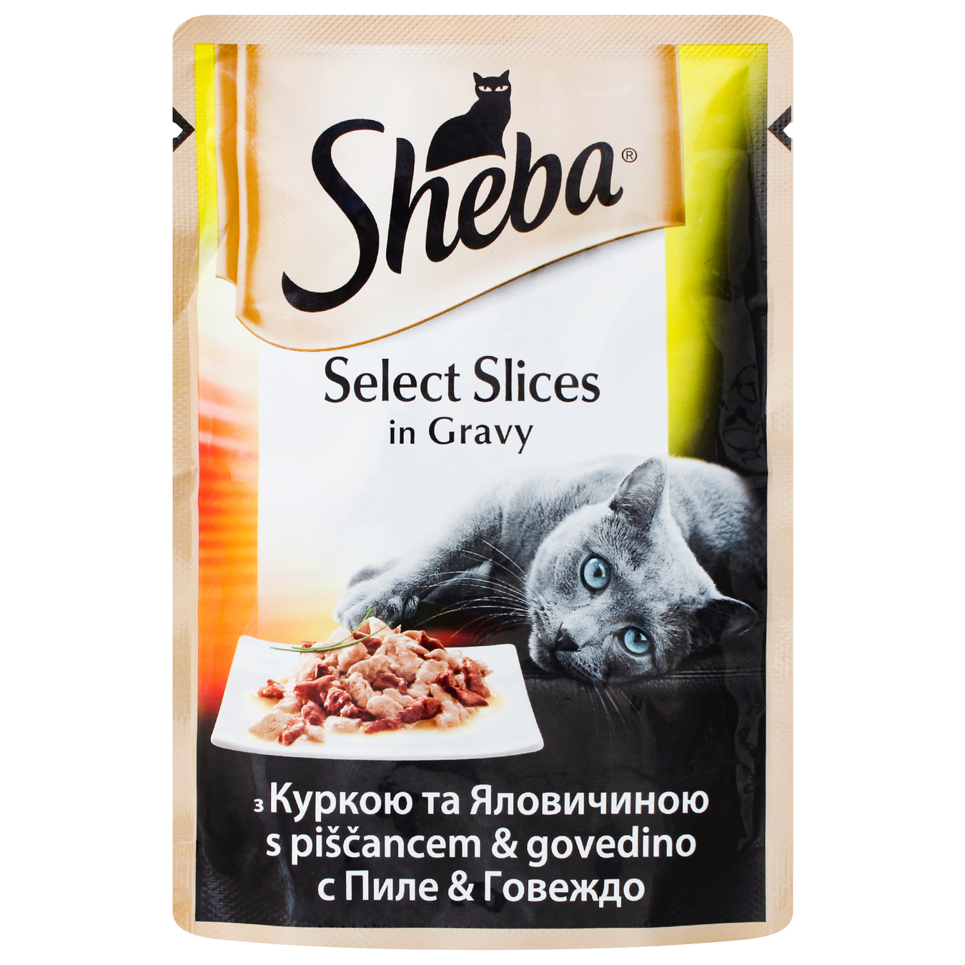 Cat food Sheba with chicken and beef in sauce 12*85g