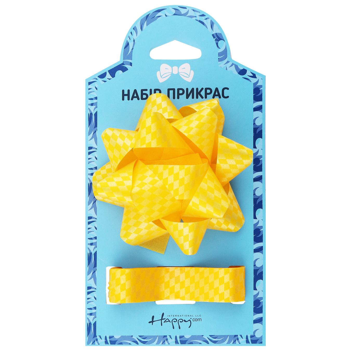 Happycom ornaments for gifts bow star and ribbon 2pcs 3
