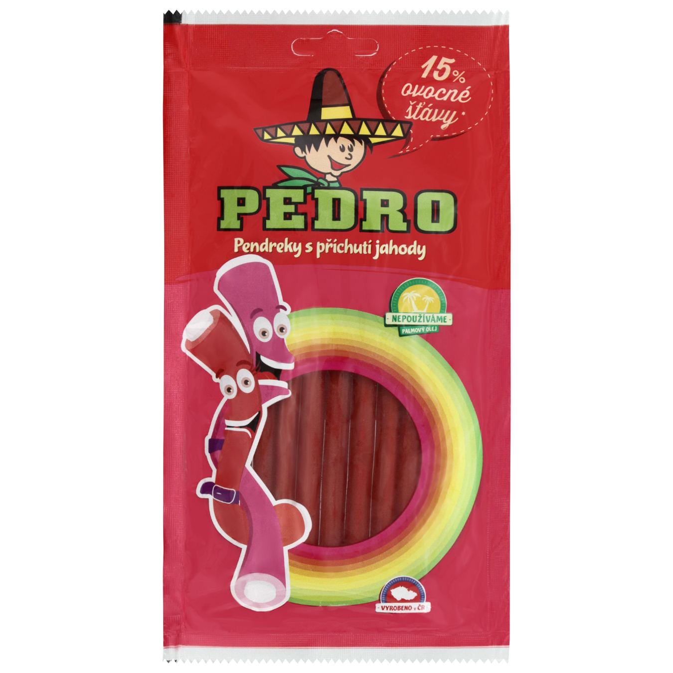 Цукерки жувальні Pedro Олівці зі смаком полуниці 80г