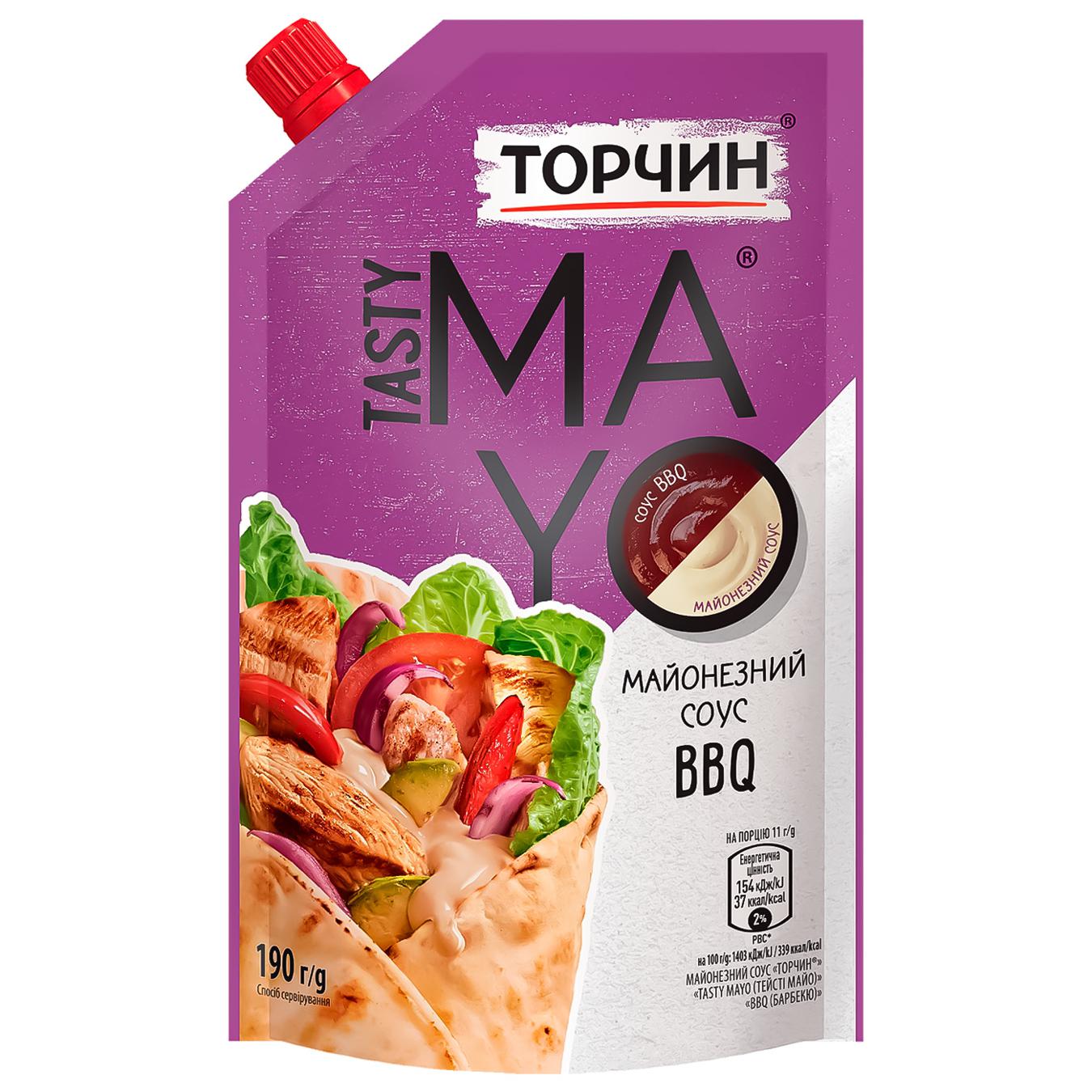 Майонез Торчин Tasty Mayo з соусом BBQ 190г