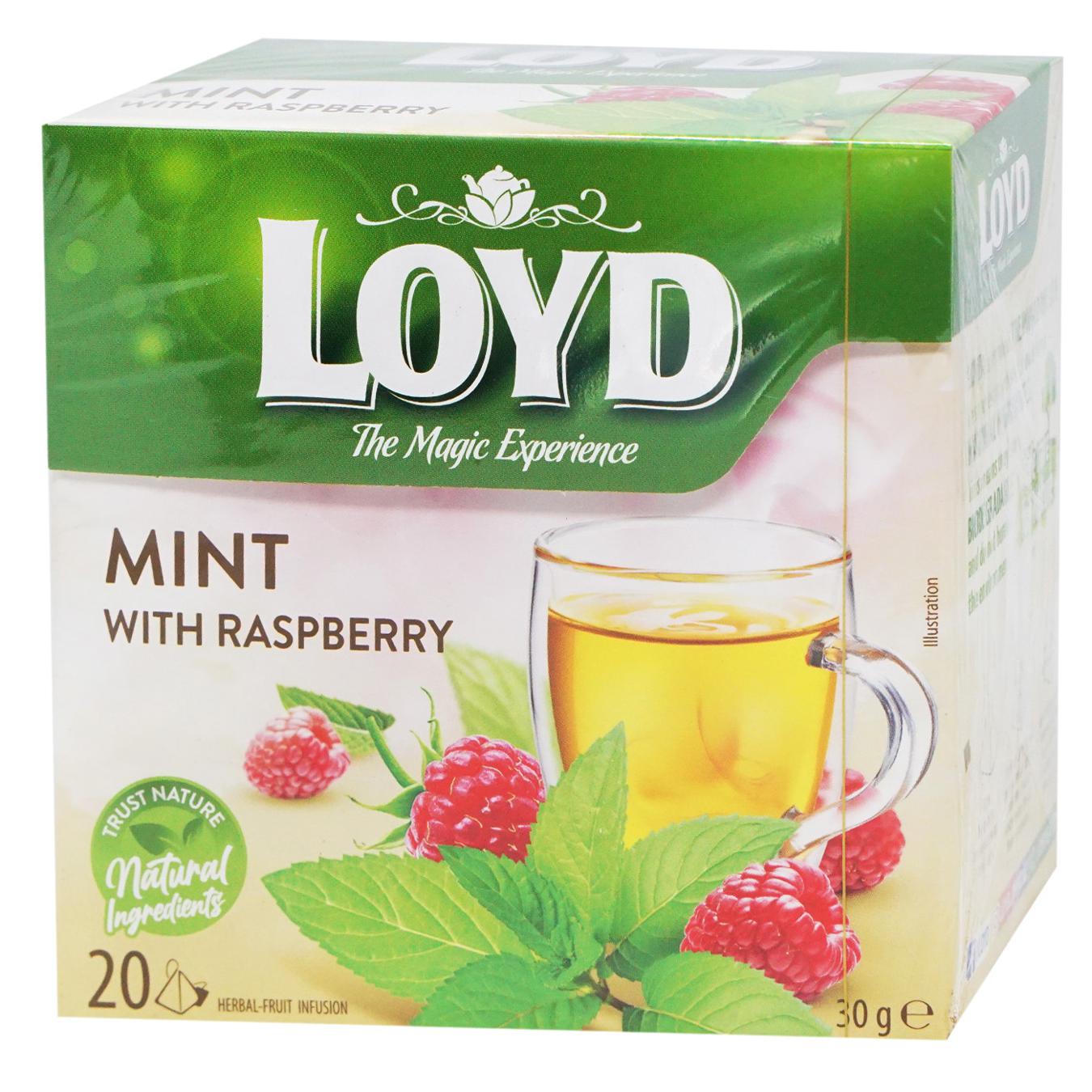Чай трав'яний LOYD м'ята з малиною 1,5г*20шт