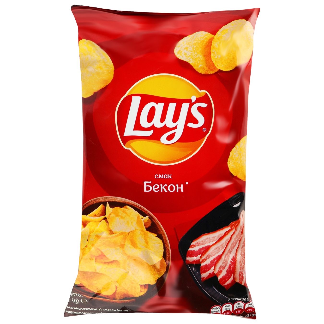 Чіпси картопляні Lay's смак бекону 120г