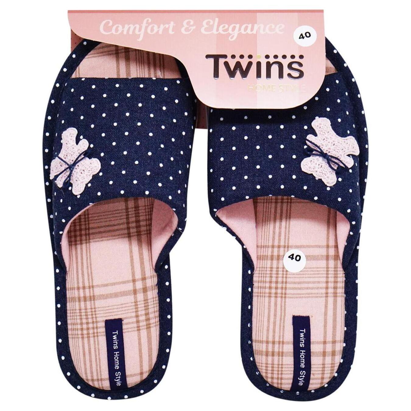 Women's home slippers Twins Pink rabbit-Bear size 36-40