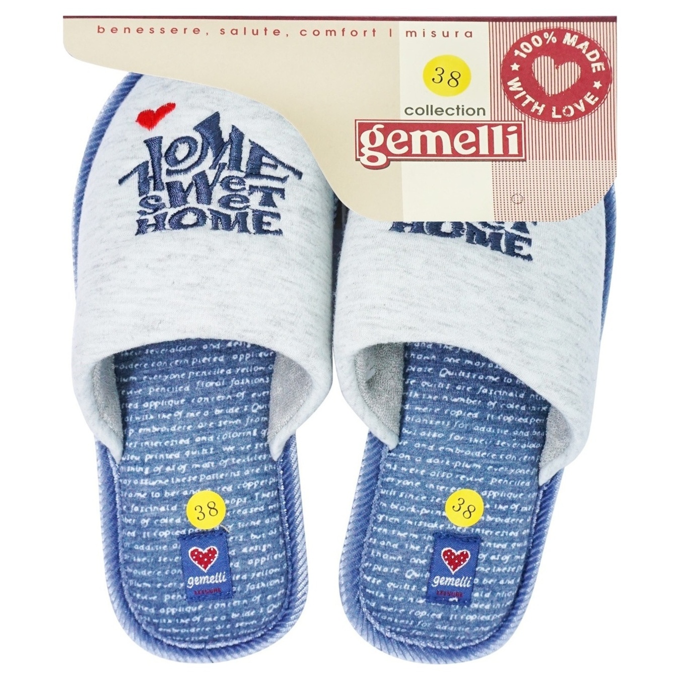 Gemelli House home shoes for women 36-41 years old.