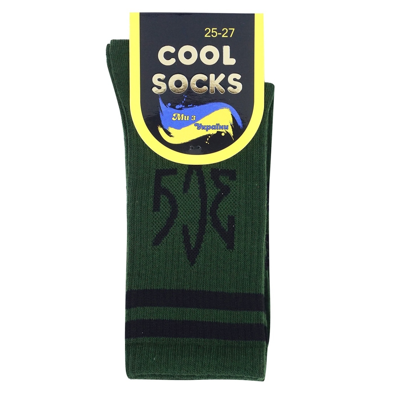 Шкарпетки Cool Socks Патріотичні ЗСУ високі хакі 25-27 р.