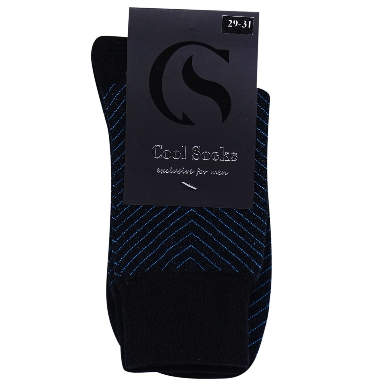 Шкарпетки Cool Socks чоловічі з малюнком зигзаг чорно-блакитного кольору 25-27р.