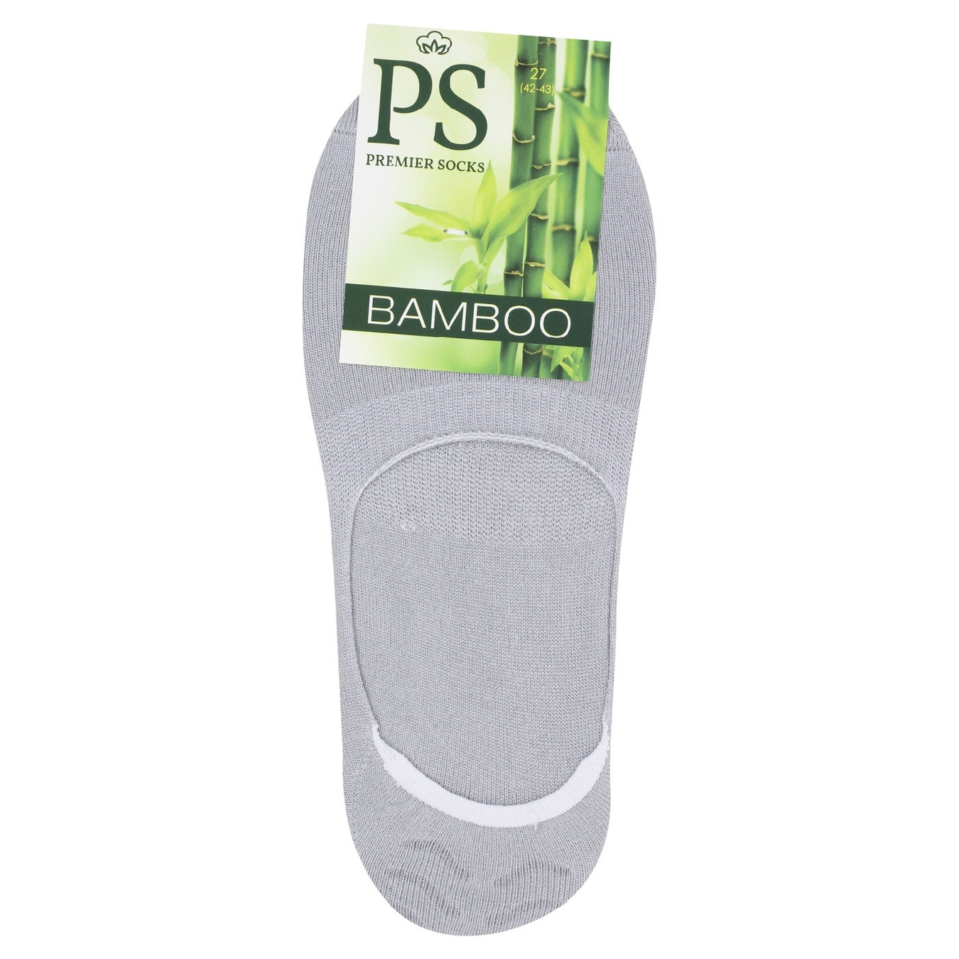 Men's socks Premier Socks Bamboo gray open with silicone 27 years.