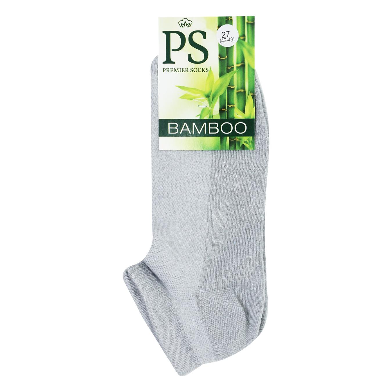 Шкарпетки чоловiчi Premier Socks Bamboo сірі короткi літні сітка 27р.