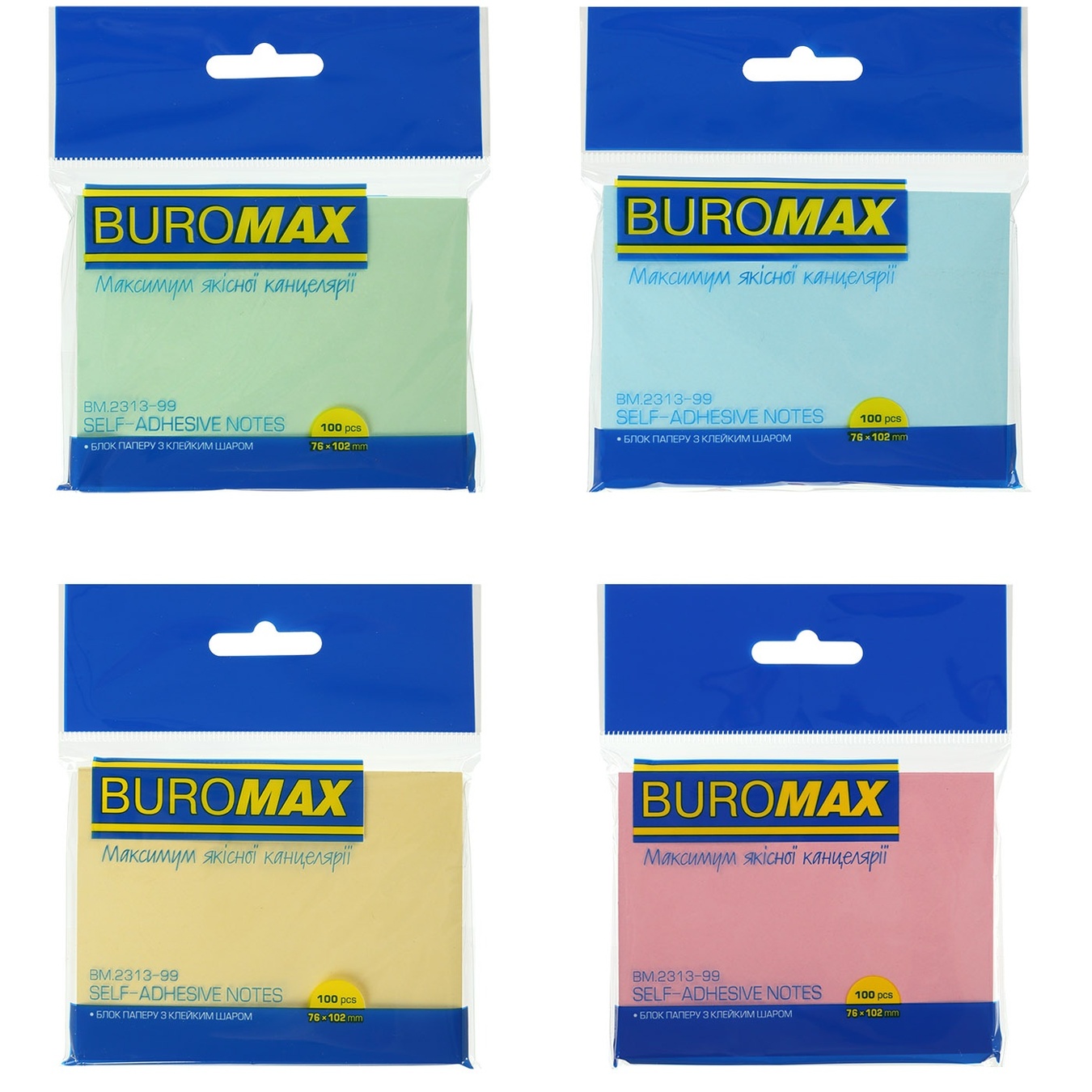 Блок для заметок BuroMax 100 листов 76*102 мм