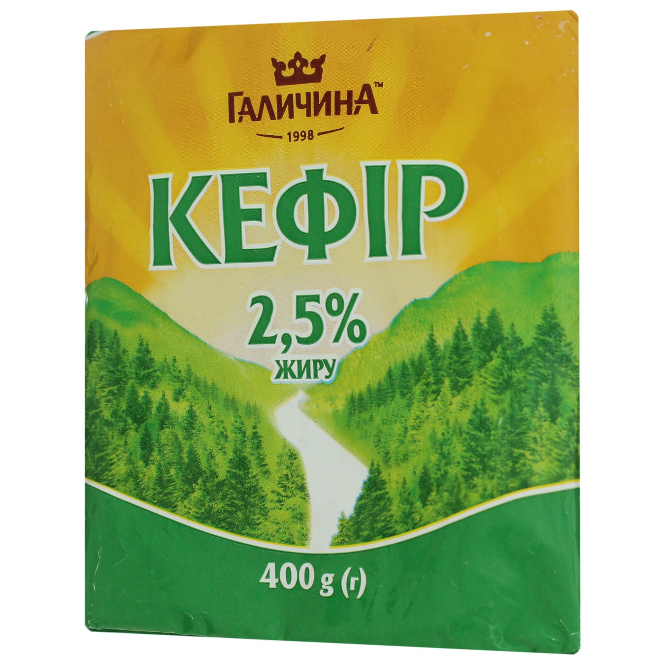 Кефір Галичанський 2,5% 400г плівка 2