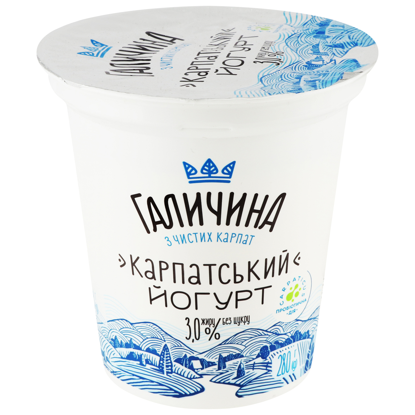 Йогурт Галичина Карпатский без сахара 3% 280г 2