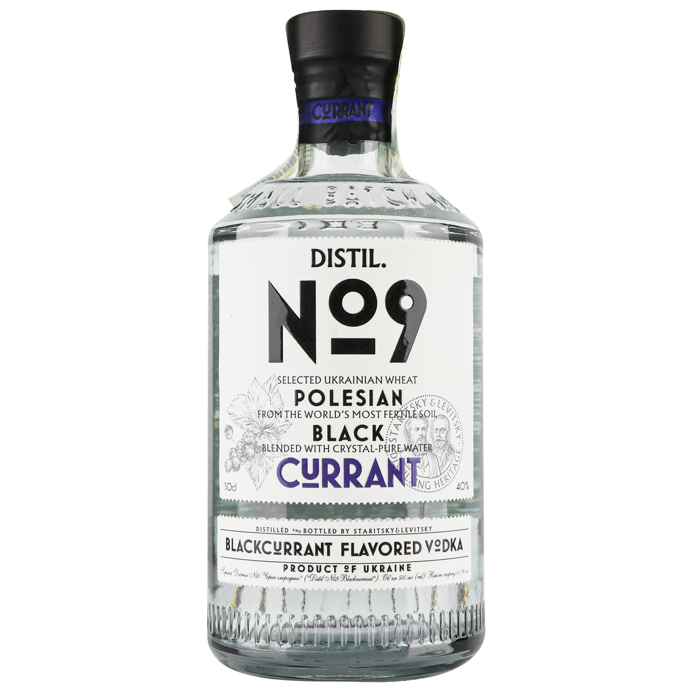 Водка Distil №9 Черная смородина 40% 0,5л
