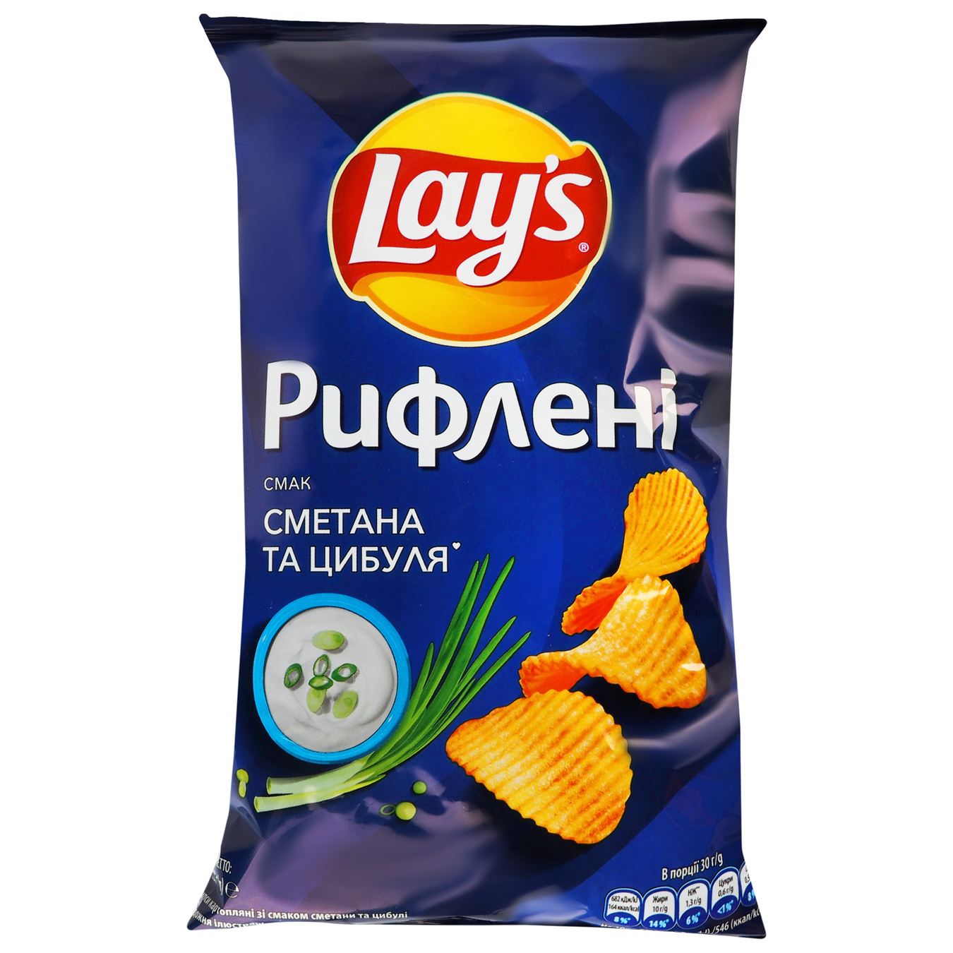 Lay's ribbed potato chips sour cream and onion flavor 120g