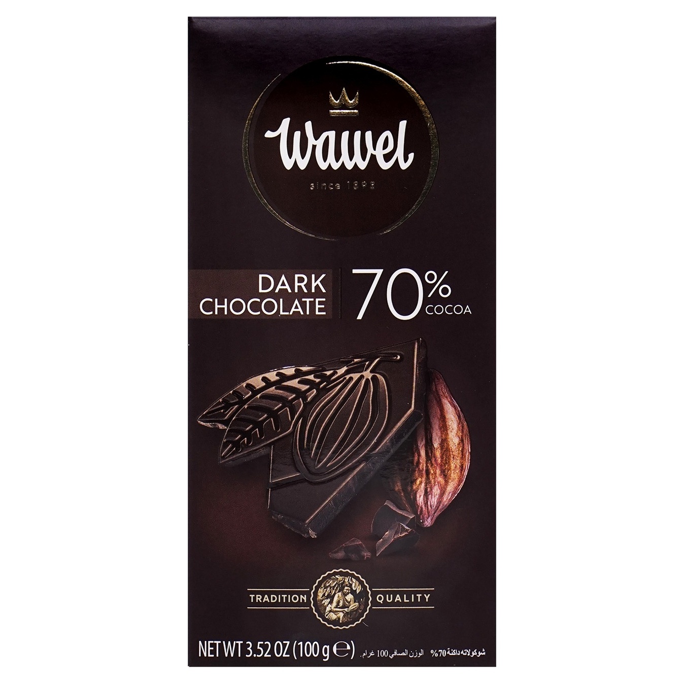 Шоколад Wawel черный 70% какао 100г