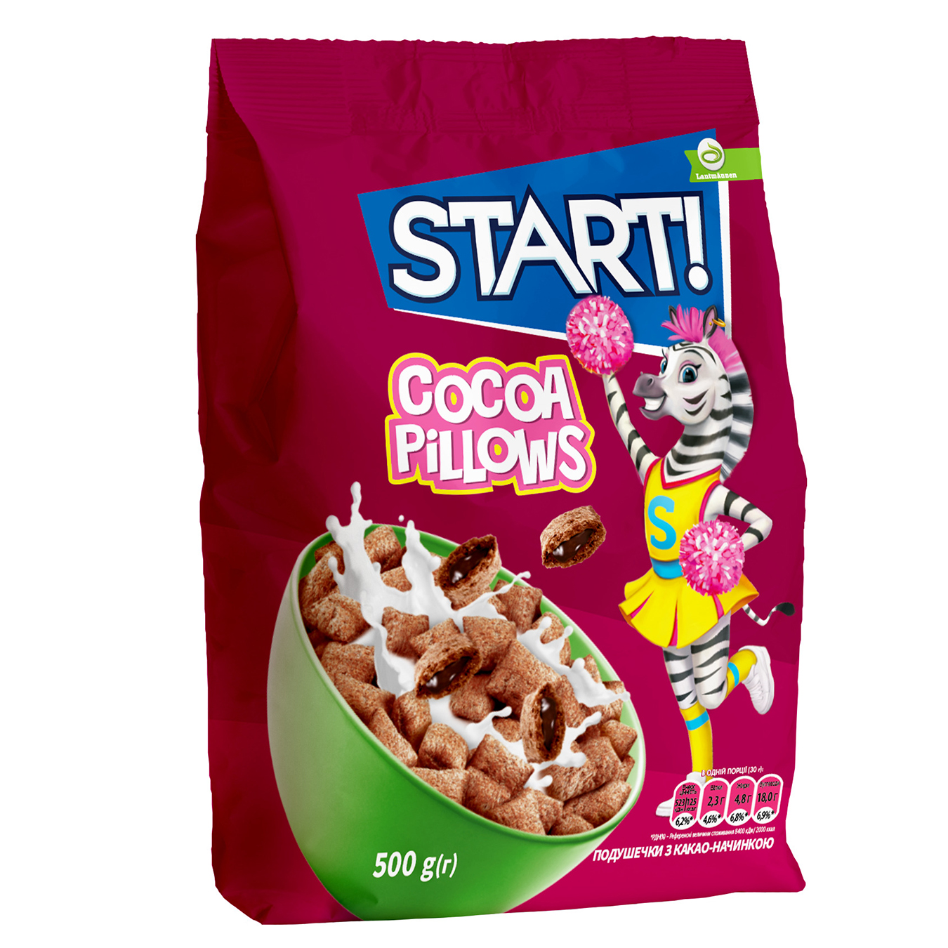 Start! With Cocoa Filling Grain Pillows Dry Breakfast 500g