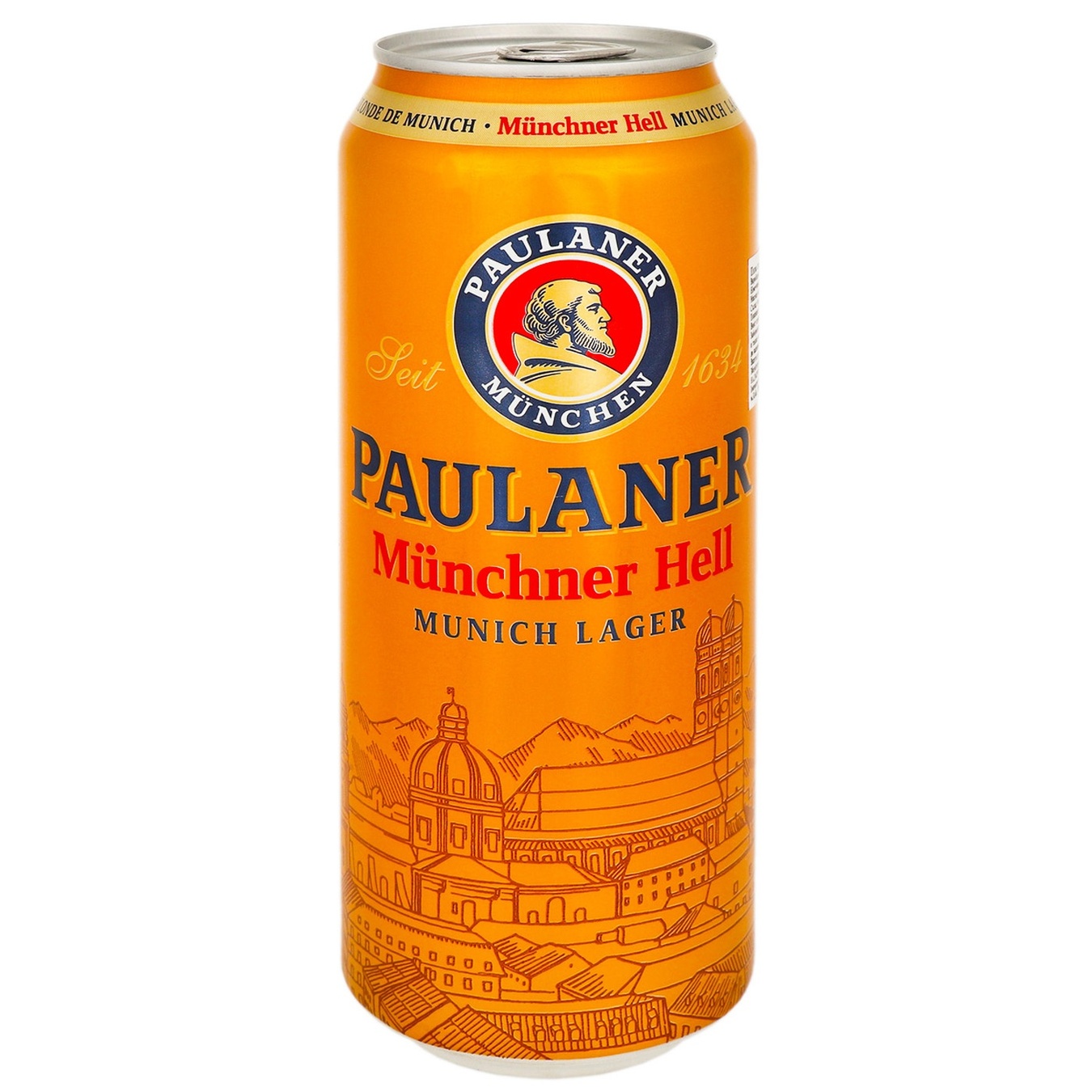 Пиво світле Paulaner Munchner Hell Lager 5,5% 0,5л залізна банка