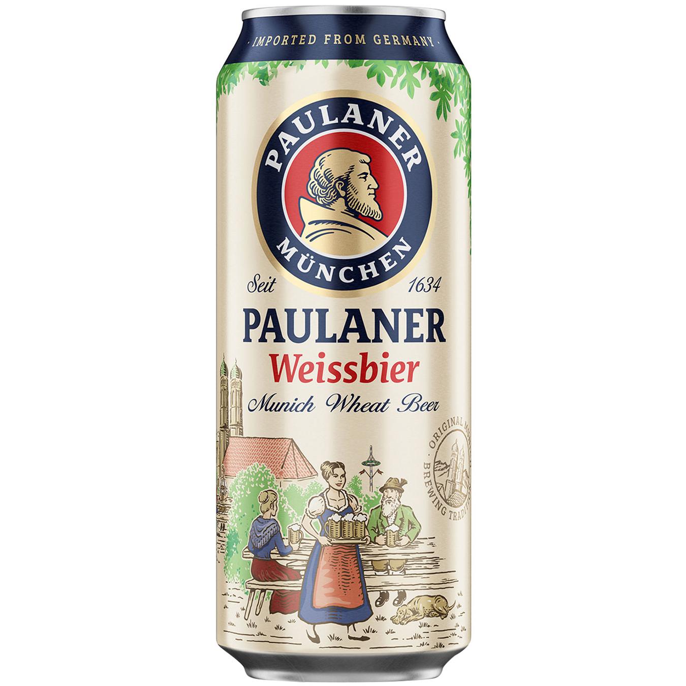 Пиво світле нефільтроване Paulaner Hefe-Weißbier 5,5% 0,5л залізна банка