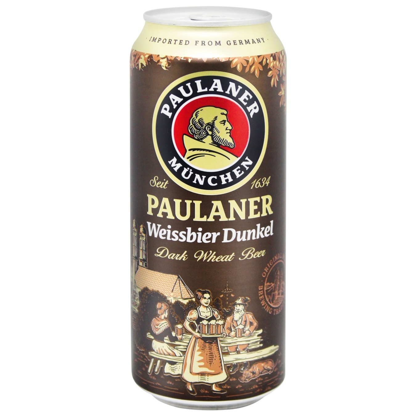 Пиво темне нефільтроване Paulaner Dunkel 5,3% 0,5л залізна банка