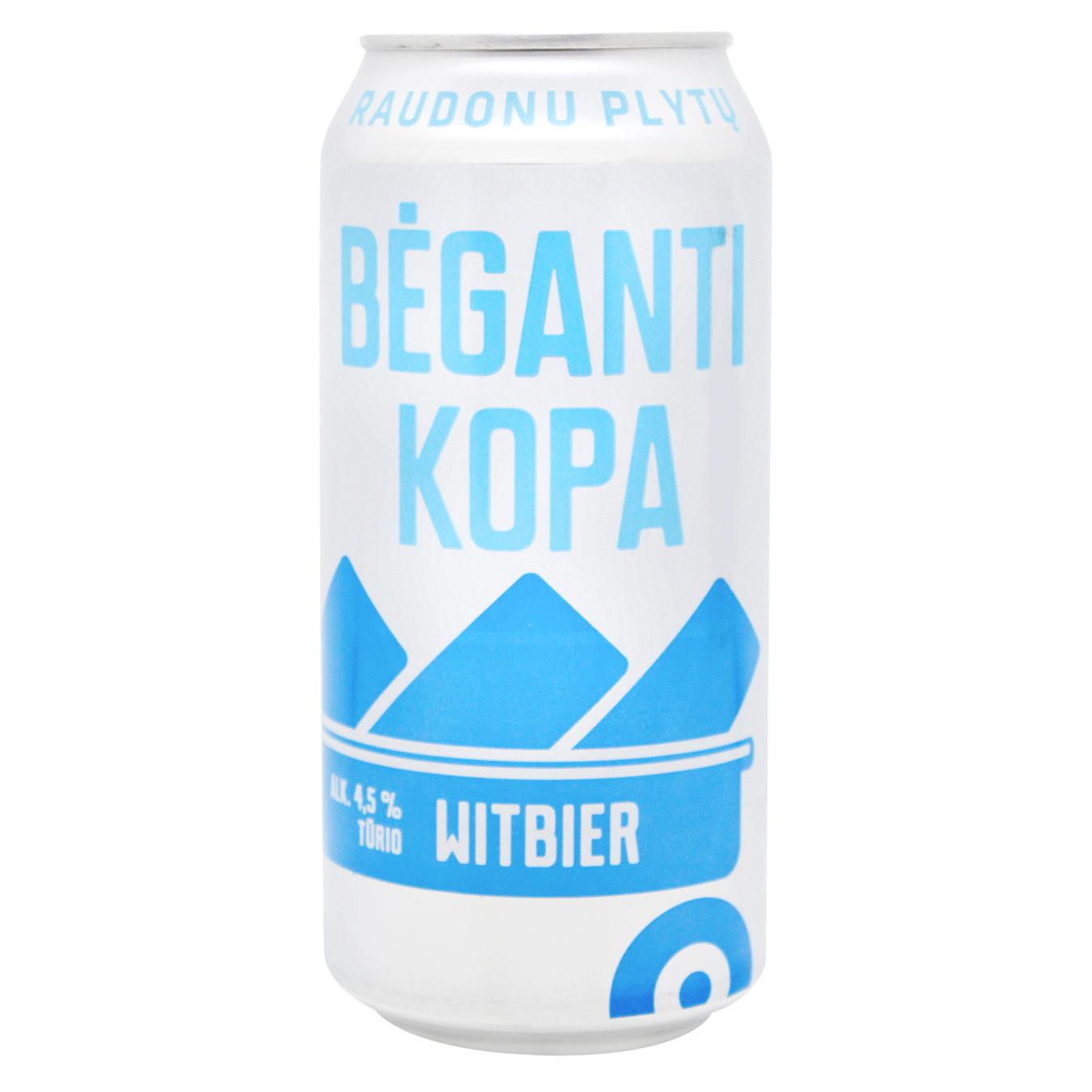 Пиво світле нефільтроване пшеничне Raudonos plytos Bėganti kopa 4,5% 0,44л залізна банка