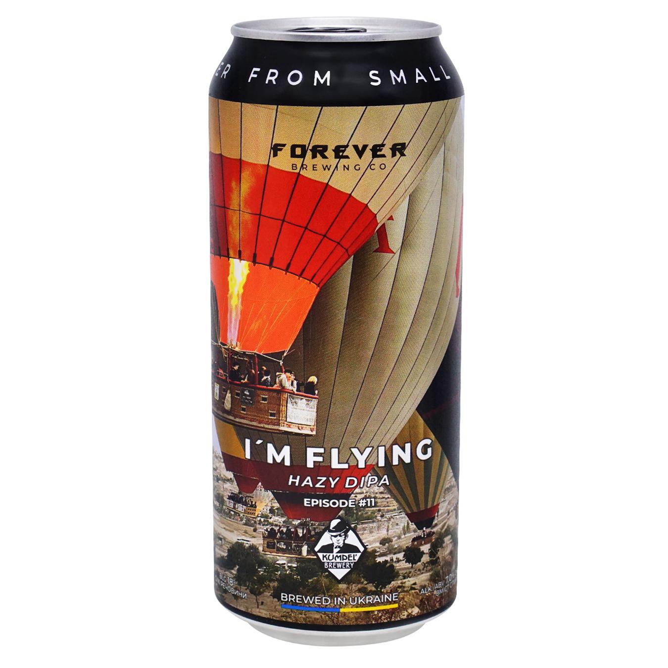 Light unfiltered beer Forever I´m flying 7% 0.5 iron can