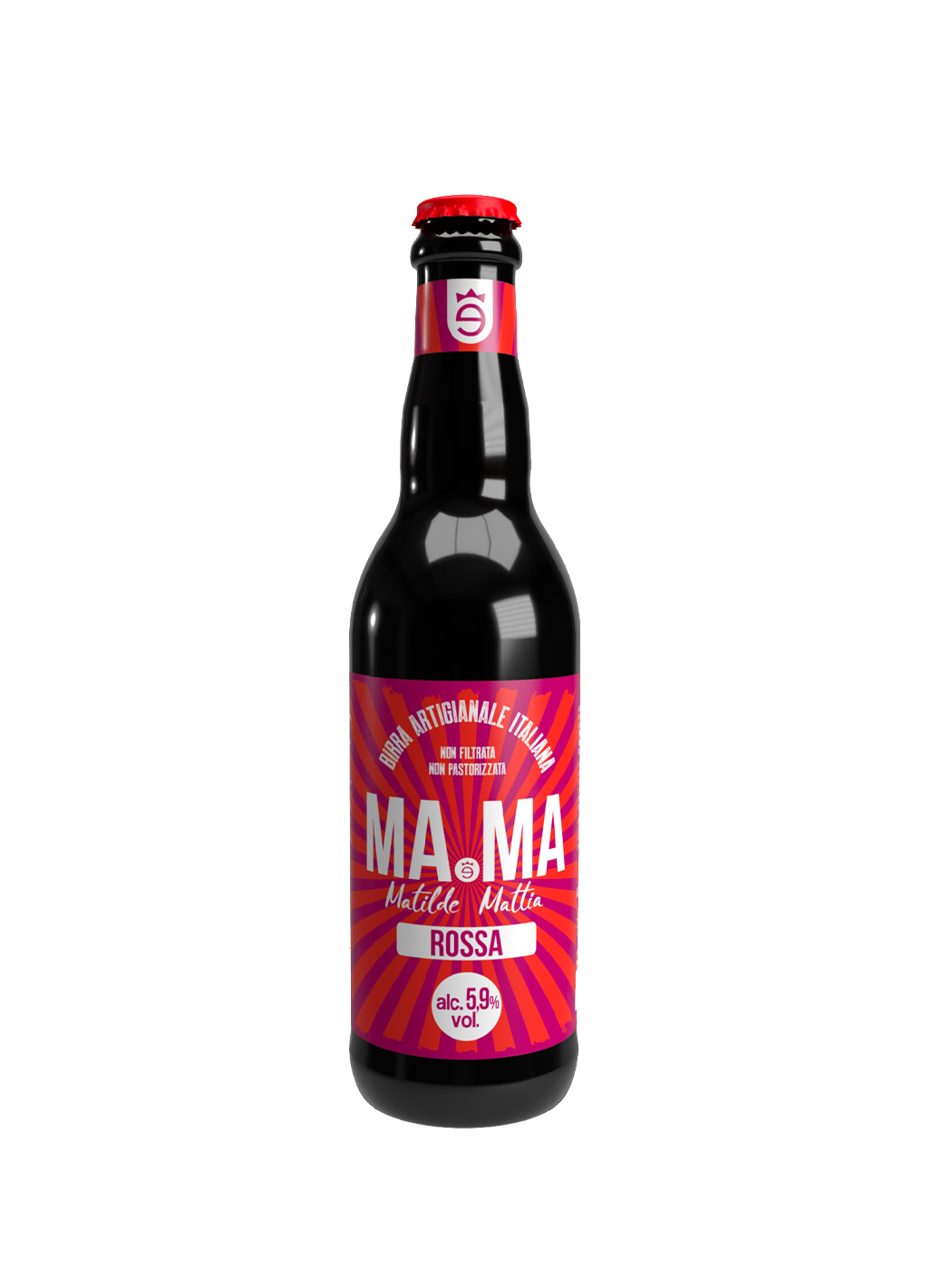 Beer MaMa Rossa semi-dark unfiltered 5.9% 0.33l glass