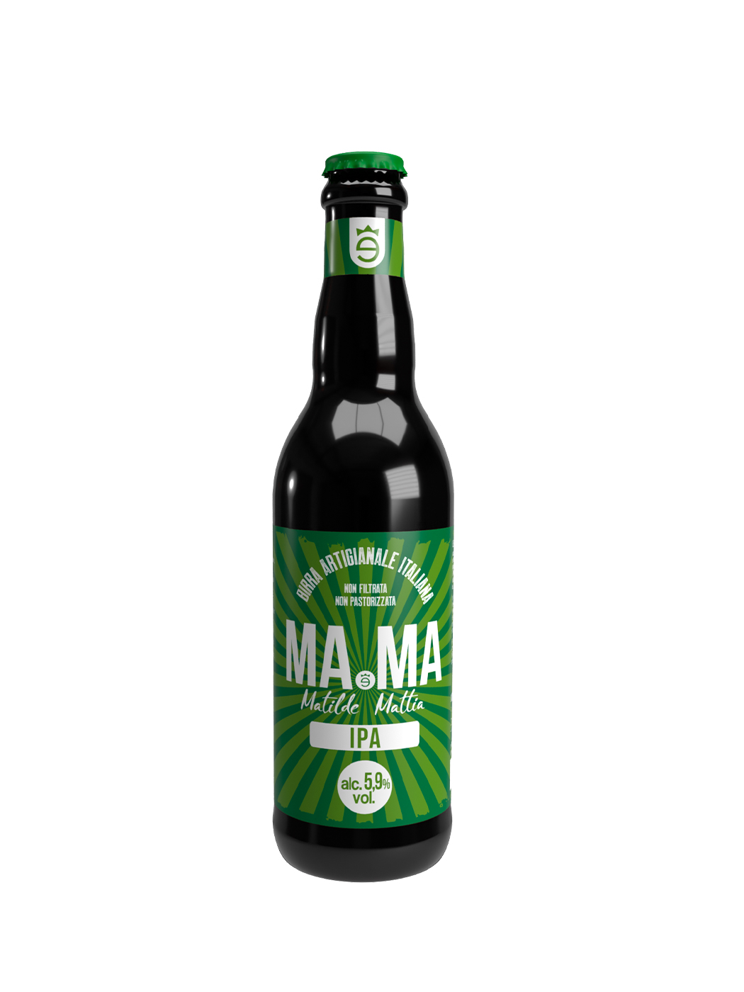 Beer MaMa IPA light unfiltered 5.9% 0.33l glass